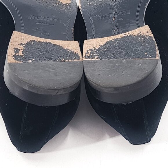 ROBERTO CAVALLI Men's Black Velvet Embroidered Loafers - Picture 10 of 10